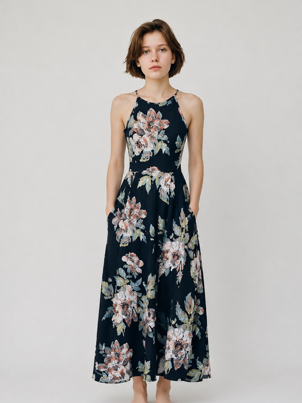 Soprano Floral Halter Dress